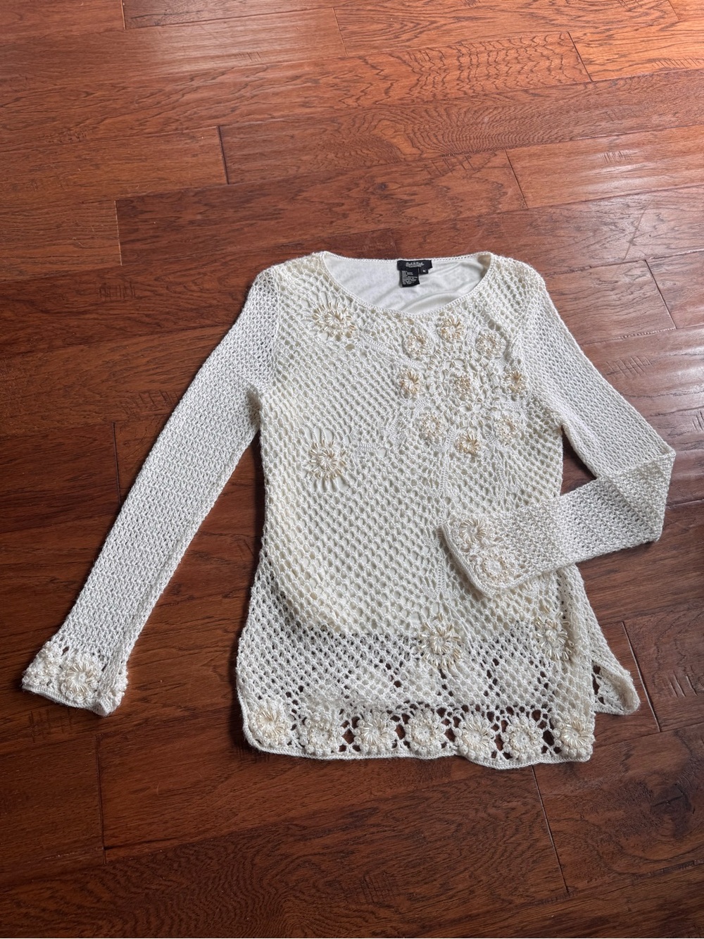 Peck & Peck Crochet Beaded Knit Sweater - Picture 4 of 14